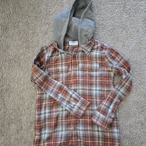Old Navy Kids Plaid Button-Down Shirt with Hood